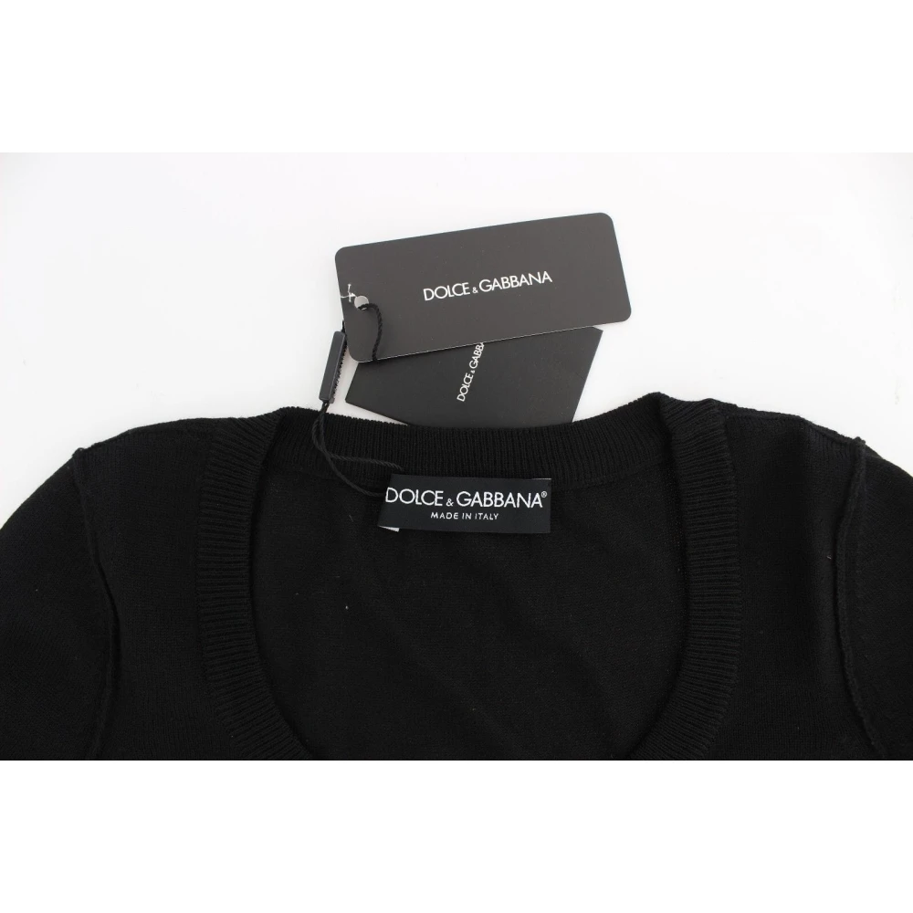 Dolce & Gabbana Trendy en Comfortabele Wollen Trui Black Dames