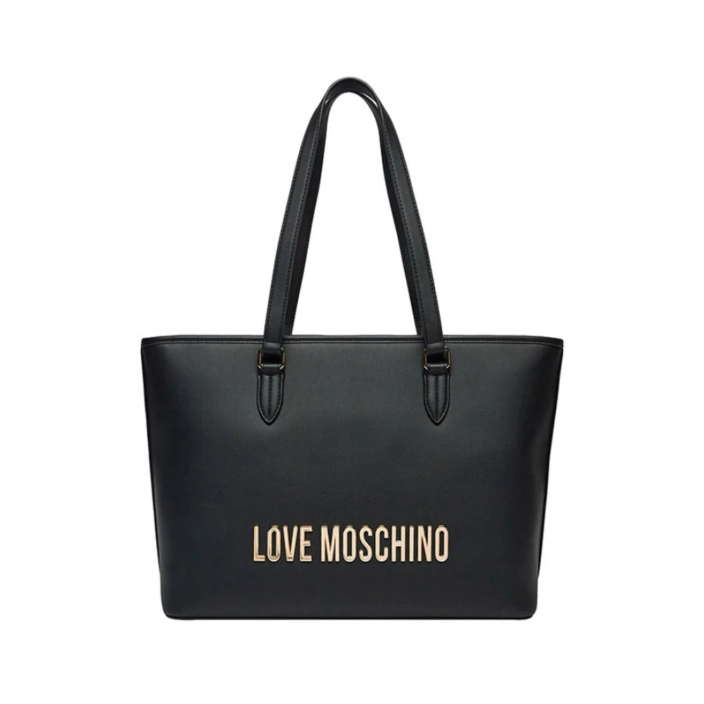 Moschino Zwarte Shopper Tas Elegant Veelzijdig Black Dames