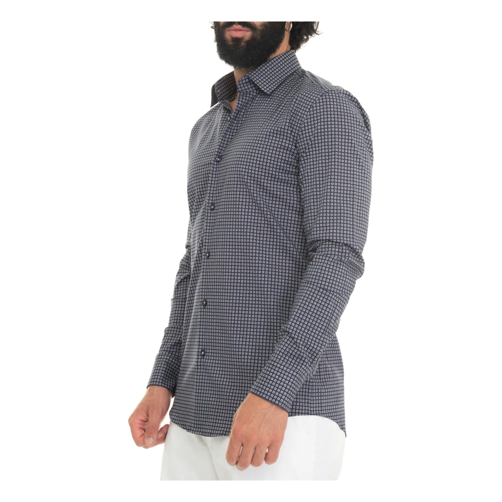 Boss Gestreept Slim Fit Overhemd Blue Heren