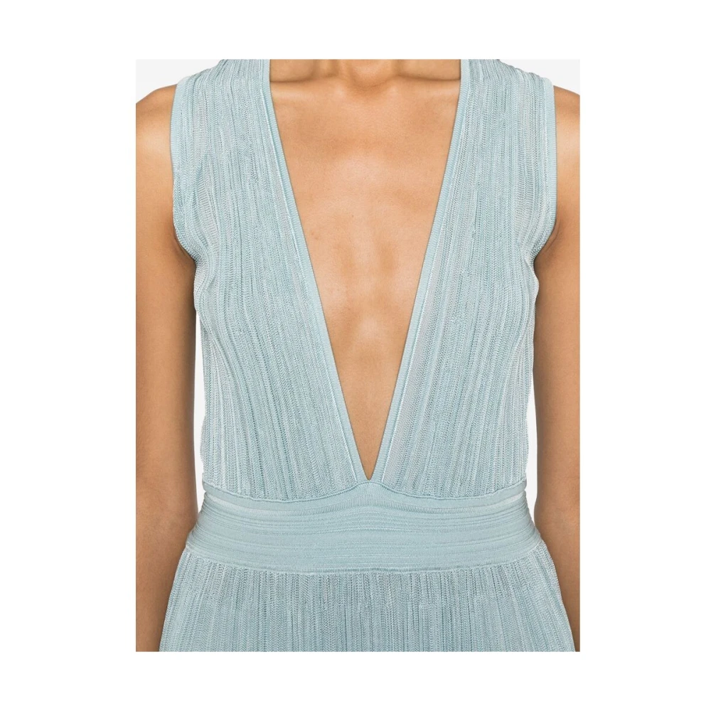 Antonino Valenti Lichtblauwe V-hals mouwloze jurk Blue Dames