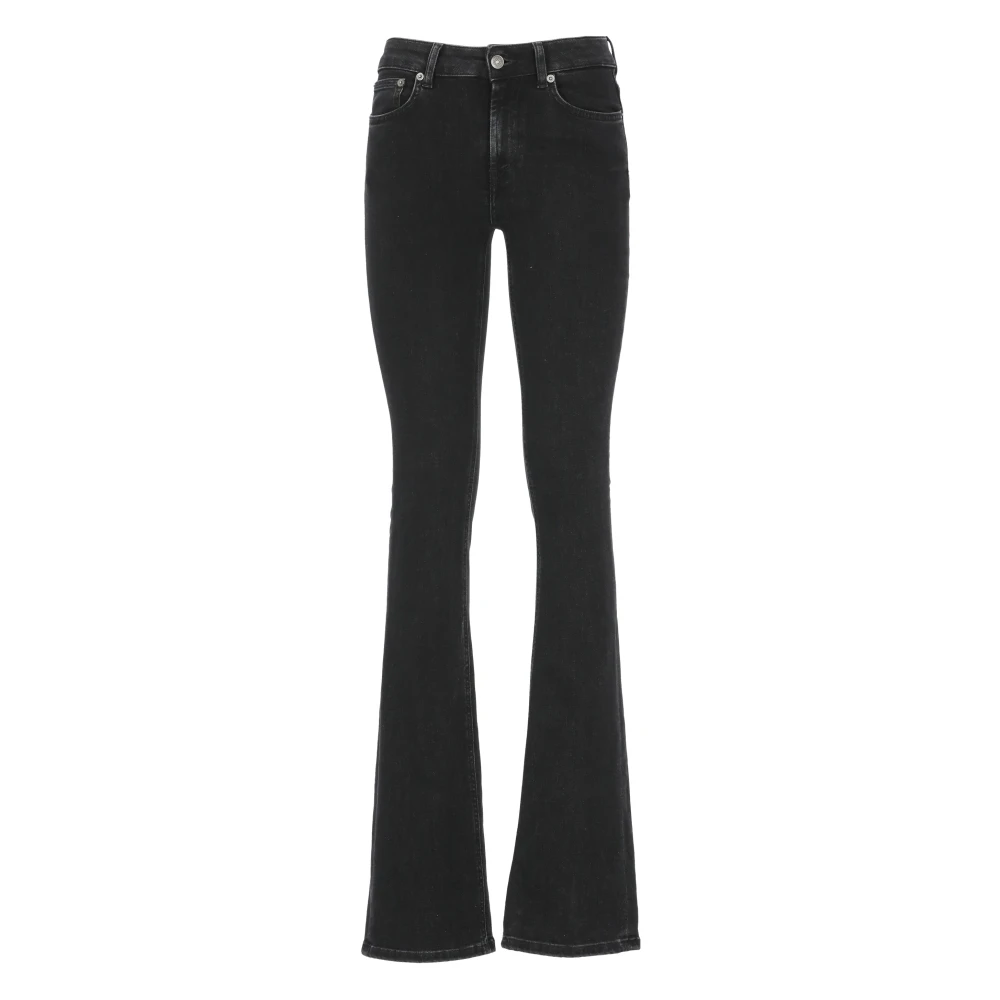 Dondup Zwarte Katoenen Damesjeans met Juweelknopen Black Dames
