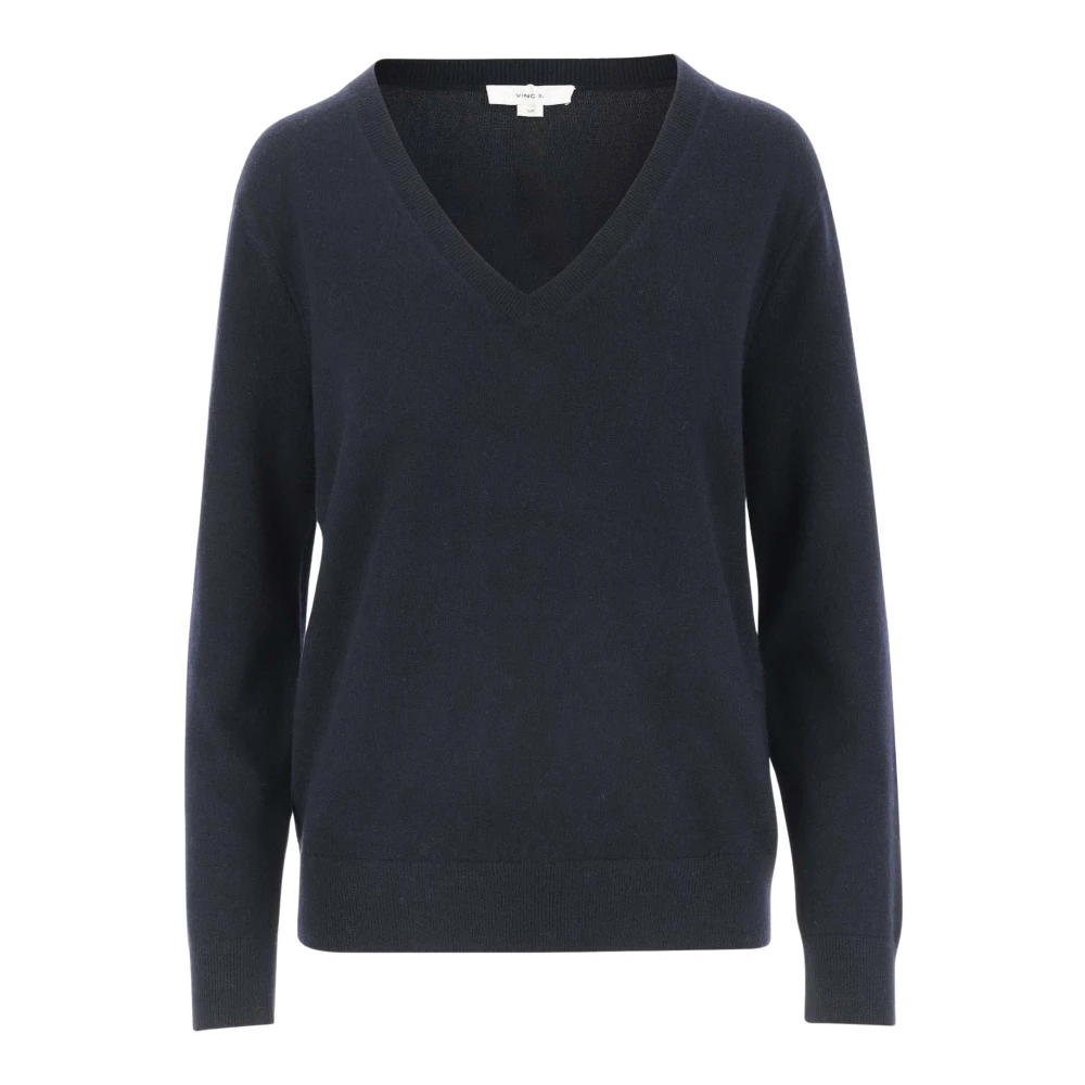 Vince Women's Blue Cashmere Weekend V-Neck Sweater