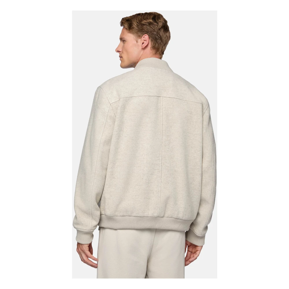 Boggi Milano Bomberjack van gewatteerde wol Beige Heren