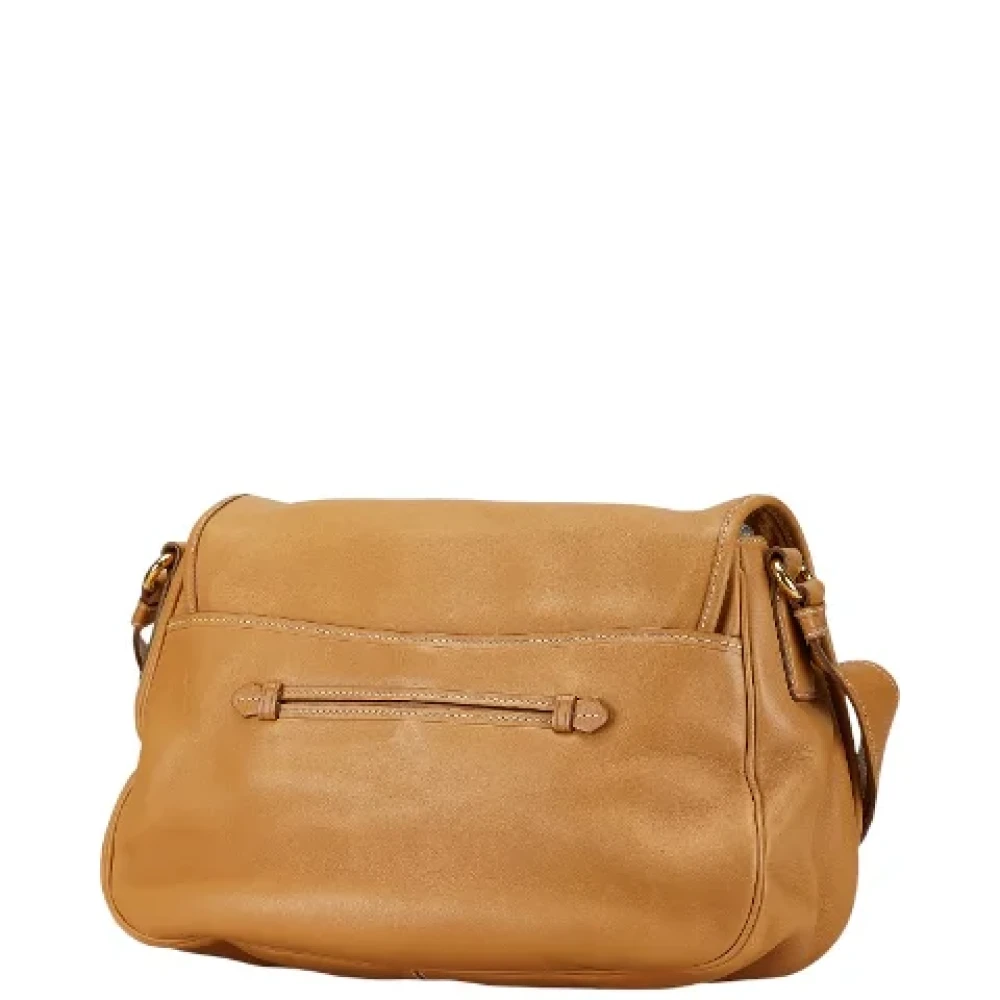 Prada Vintage Pre-owned Leather prada-bags Beige Dames