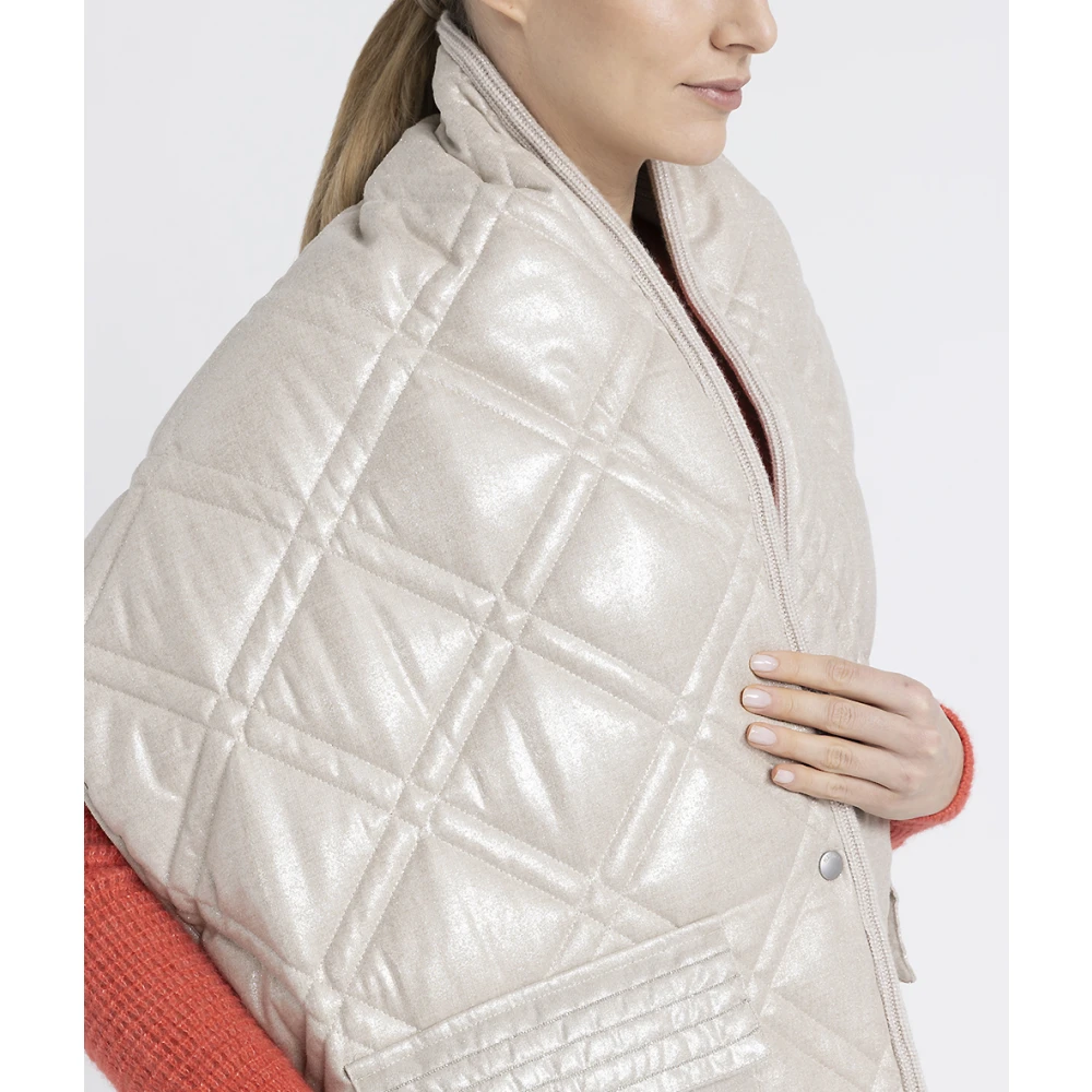 PESERICO Gelamineerde gewatteerde maxi-sjaal Beige Dames