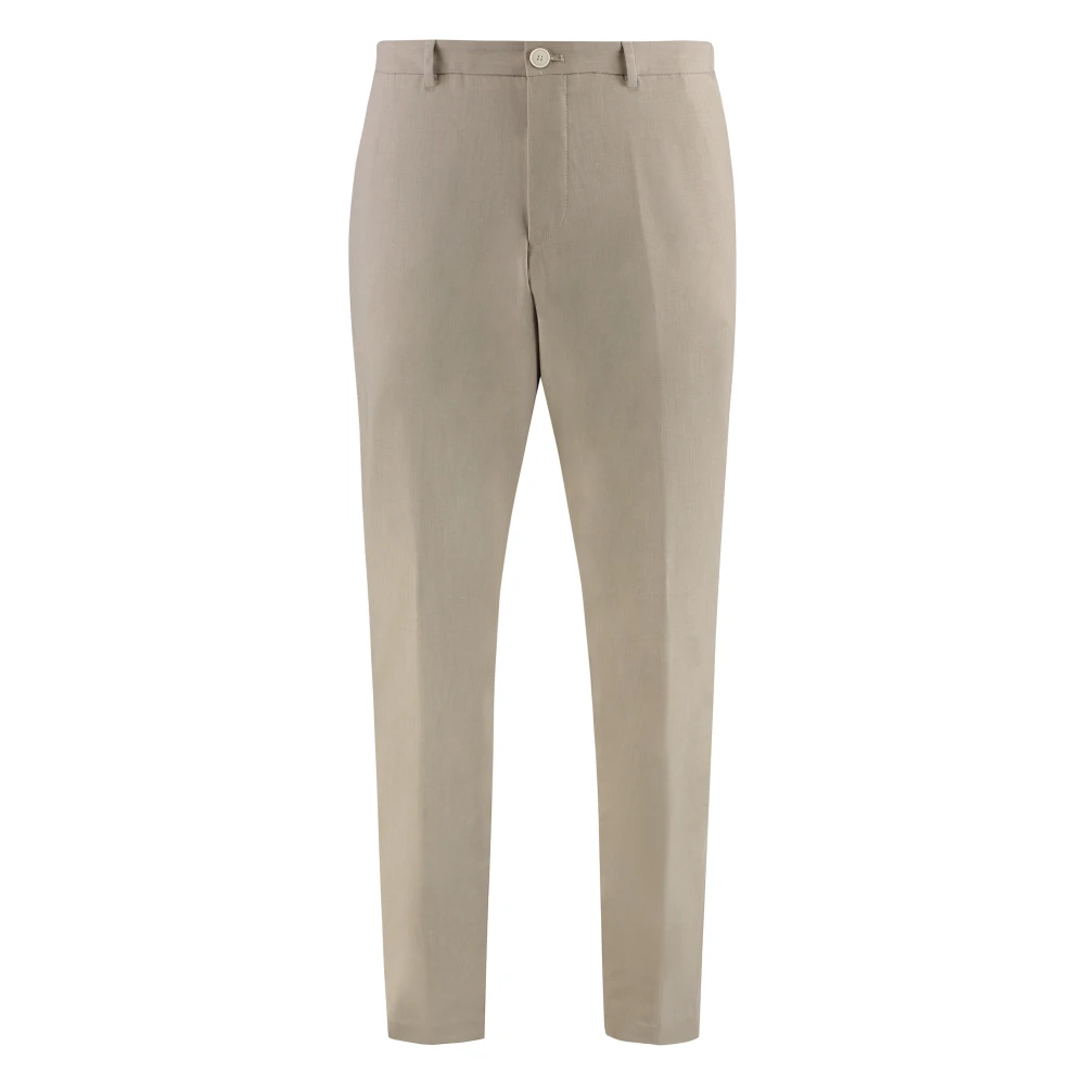 Hugo Men's Beige Blend Wool Trousers With Pockets - Suit Trousers - Xl - Trousers