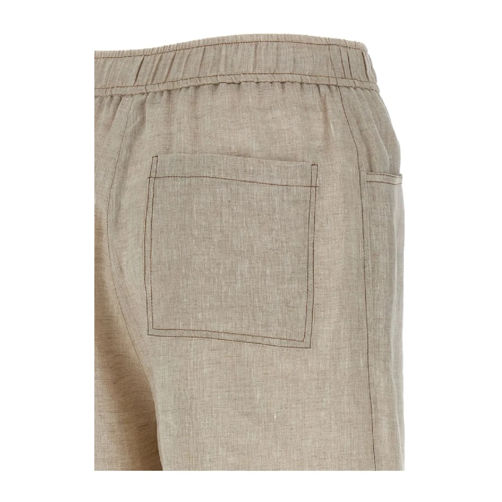 BRUNELLO CUCINELLI Juta Linnen Broek Beige Dames