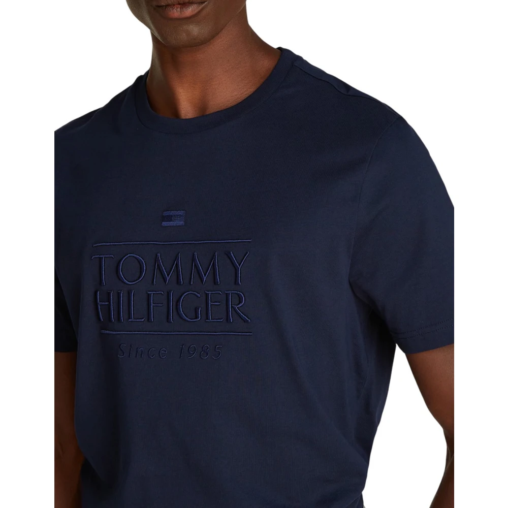 Tommy Hilfiger Essentieel Logo T-shirt Blue Heren