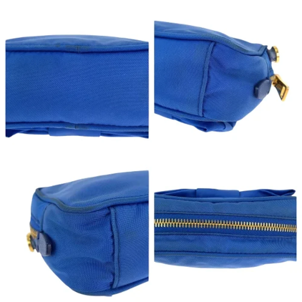 Prada Vintage Pre-owned Canvas crossbody-bags Blue Dames