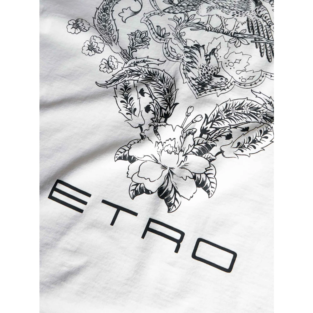 ETRO Wit Bloemenprint Oversized T-shirt White Dames
