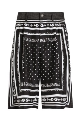 black-silk-and-cotton-logo-bermuda-shorts
