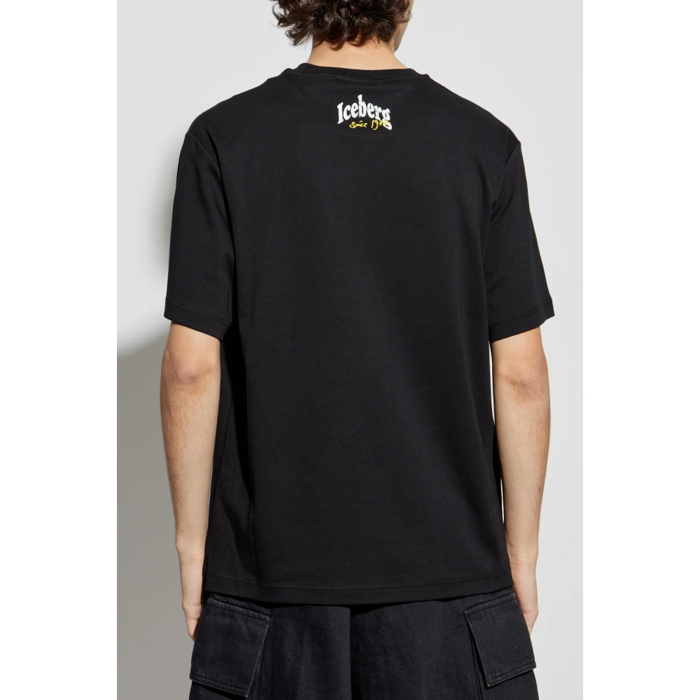 Iceberg T-shirt met print Black Heren