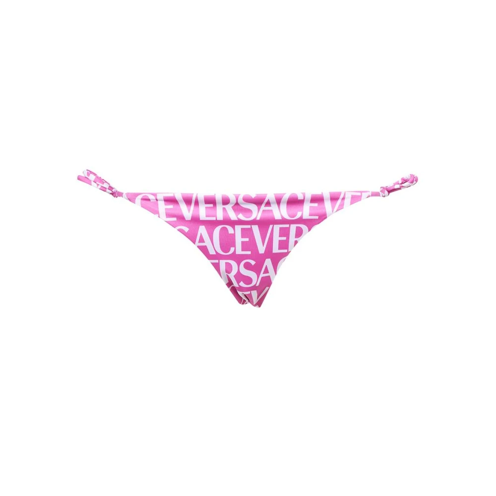 Versace Logo Print Tie Side Bikini Hipster Multicolor, Dam