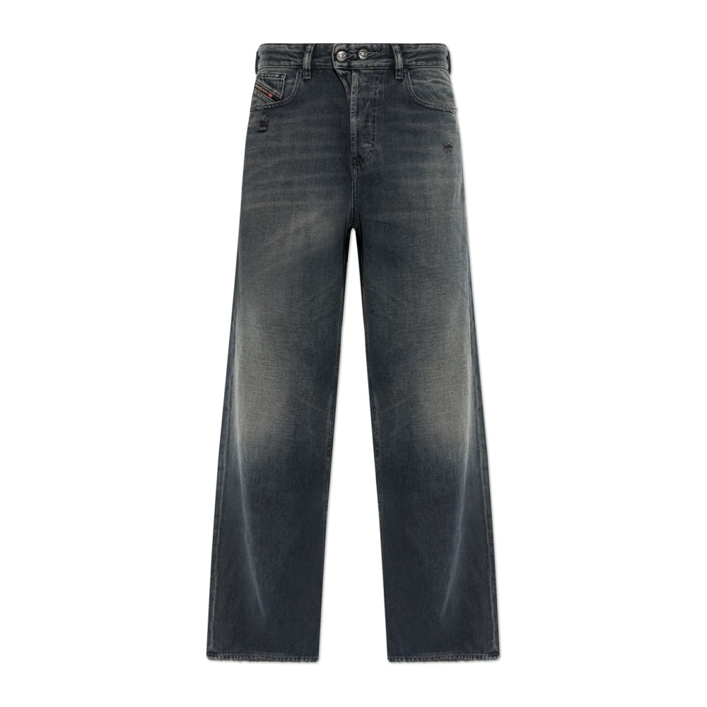 Diesel Vrouw Grijs Jeans Dames, W28 L30, Wide Jeans