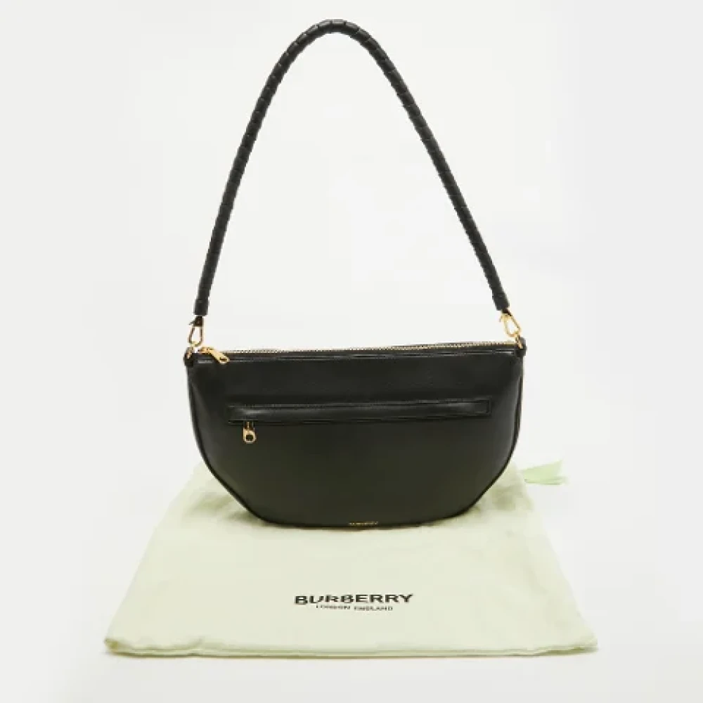 Burberry Vintage Pre-owned Leather shoulder-bags Black Dames