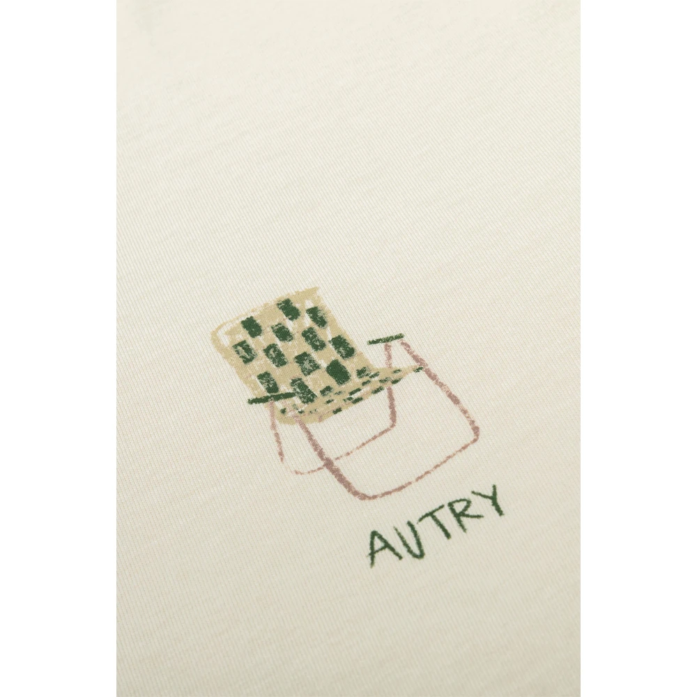 Autry Katoenen T-shirt Ivory Polo Stijl Beige Heren