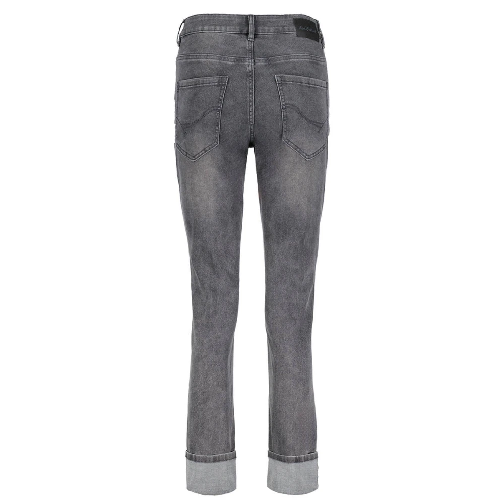 Red Button Kate Grijze Denim Turnup Jeans Gray Dames
