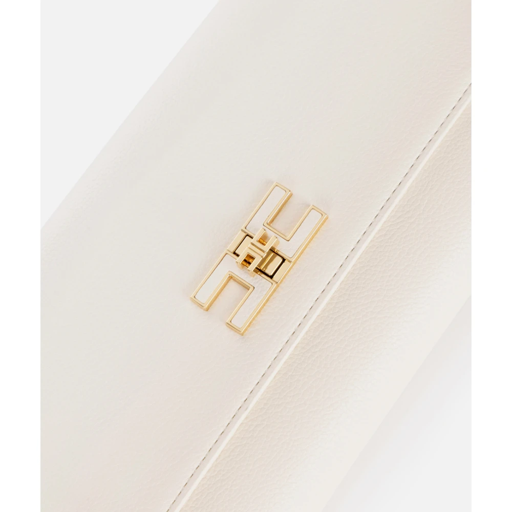 Elisabetta Franchi Rechthoekige Ketting Pouch in Kunstleer White Dames
