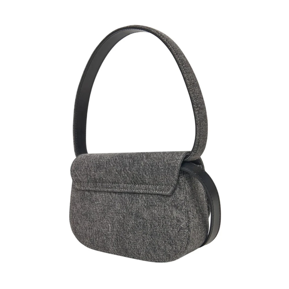 Diesel Gestructureerde schoudertas met leren details Black Dames