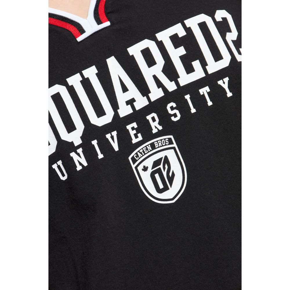 Dsquared2 V-hals T-shirt Black Heren