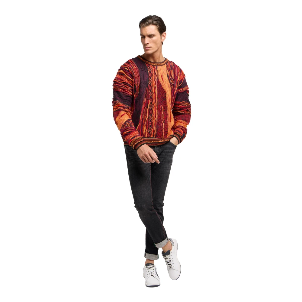 carlo colucci Gebreide trui met opvallend patroon Multicolor Heren