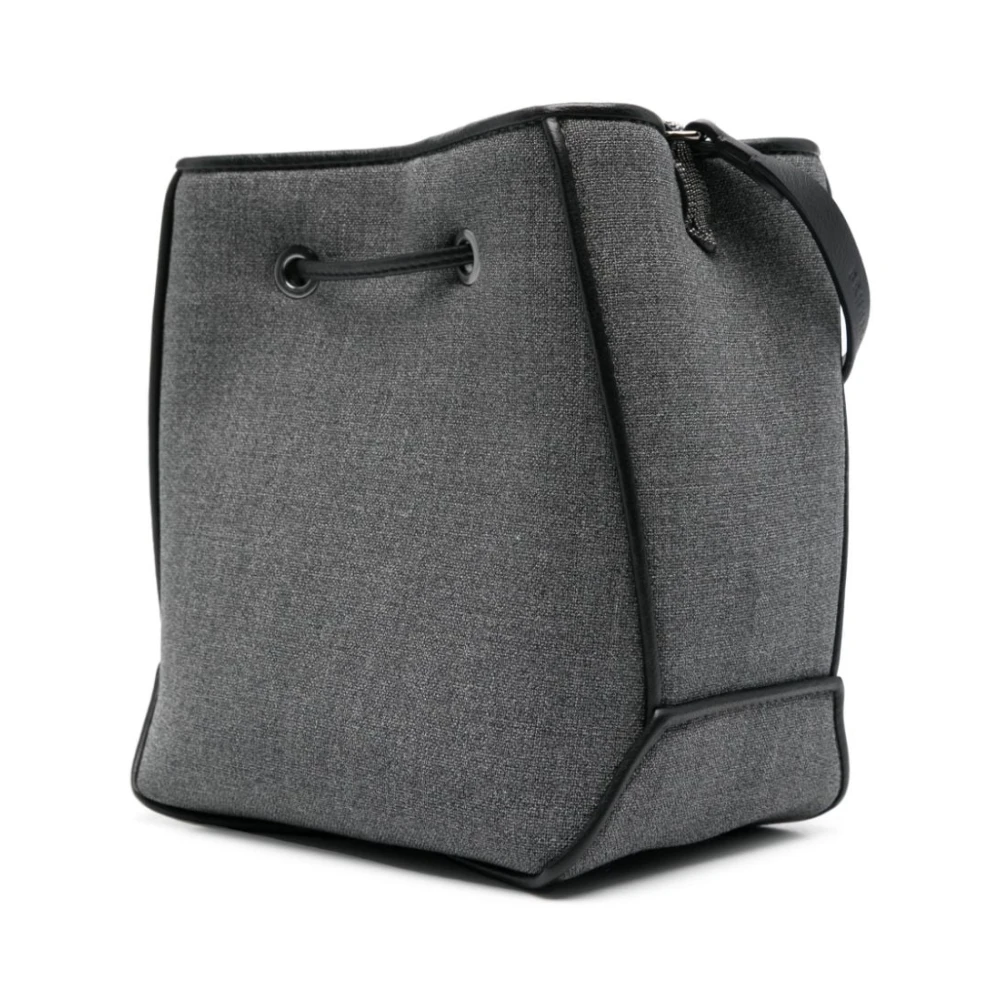 BRUNELLO CUCINELLI Gestructureerde Grijze Tassen met Trekkoordsluiting Gray Dames