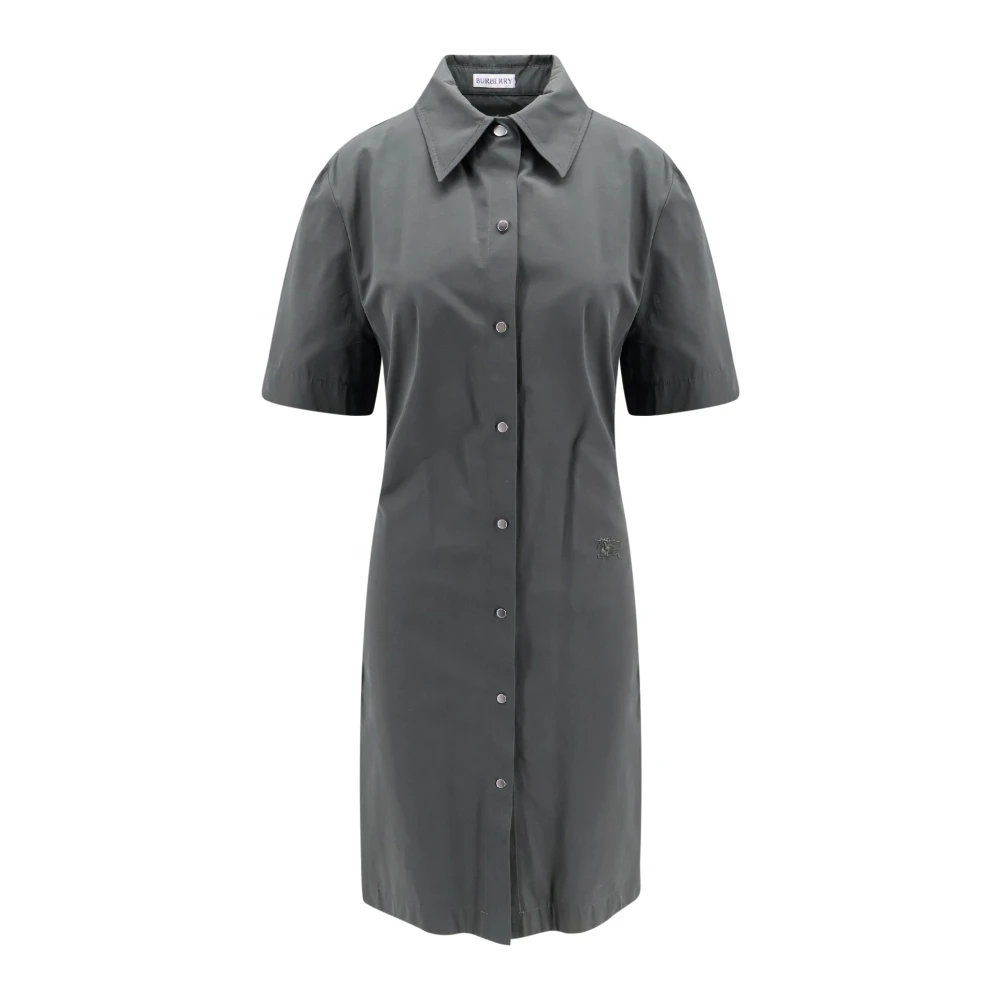 Burberry Grijze Katoenen Jurk Elegante Stijl Gray Dames
