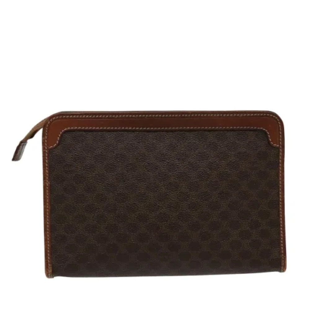 Celine Vintage Pre-owned Leather clutches Brown Dames