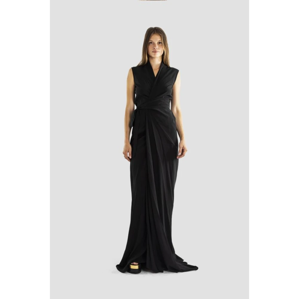 Rick Owens Mouwlange Jurk Black Dames