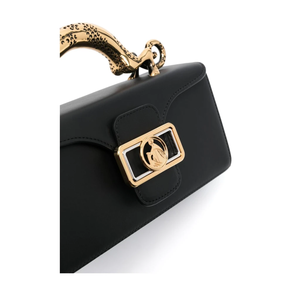 Lanvin Zwarte Leren Schoudertas Black Dames