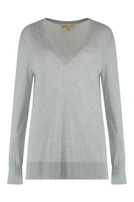 Silk Blend V-Neck Sweater