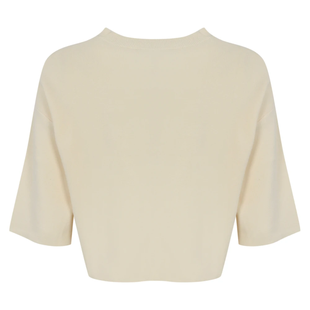 Max Mara Weekend Beige Viscose Trui met Wijde Mouwen Beige Dames