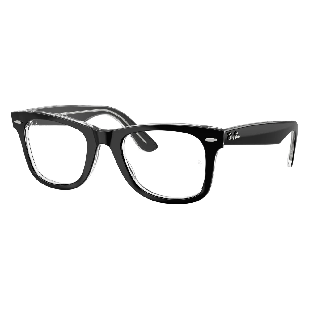 Ray-Ban Eyeglasses Wayfarer Ease Optics - Black On Transparent Frame Clear Lenses Polarized 50-22, RB4340V - Image 5