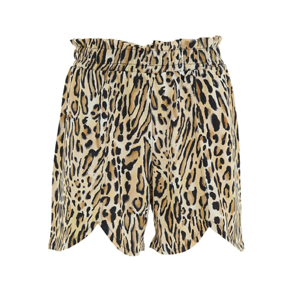Moschino Elastische Shorts met Luipaardprint Beige Dames