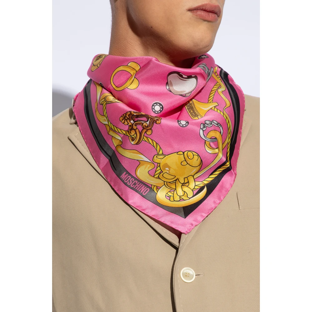 Moschino Zijden sjaal Pink Unisex