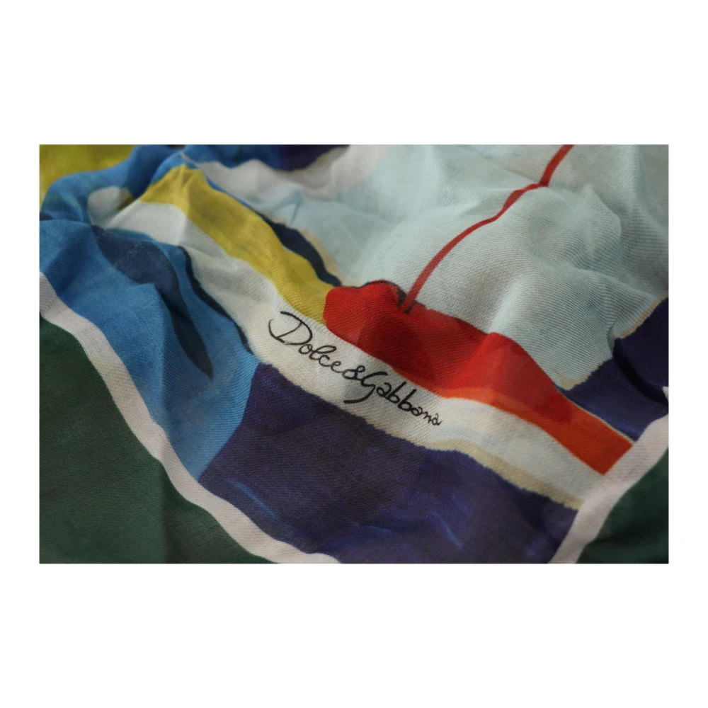 Dolce & Gabbana Sorrento DG Print Fringe Sjaal Multicolor Dames