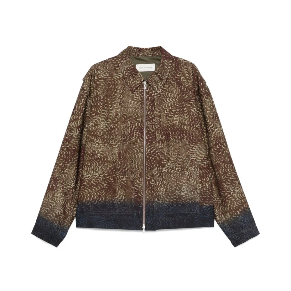 Dries Van Noten Chocoladebruine rits-voorzijde buitenkleding Brown Heren
