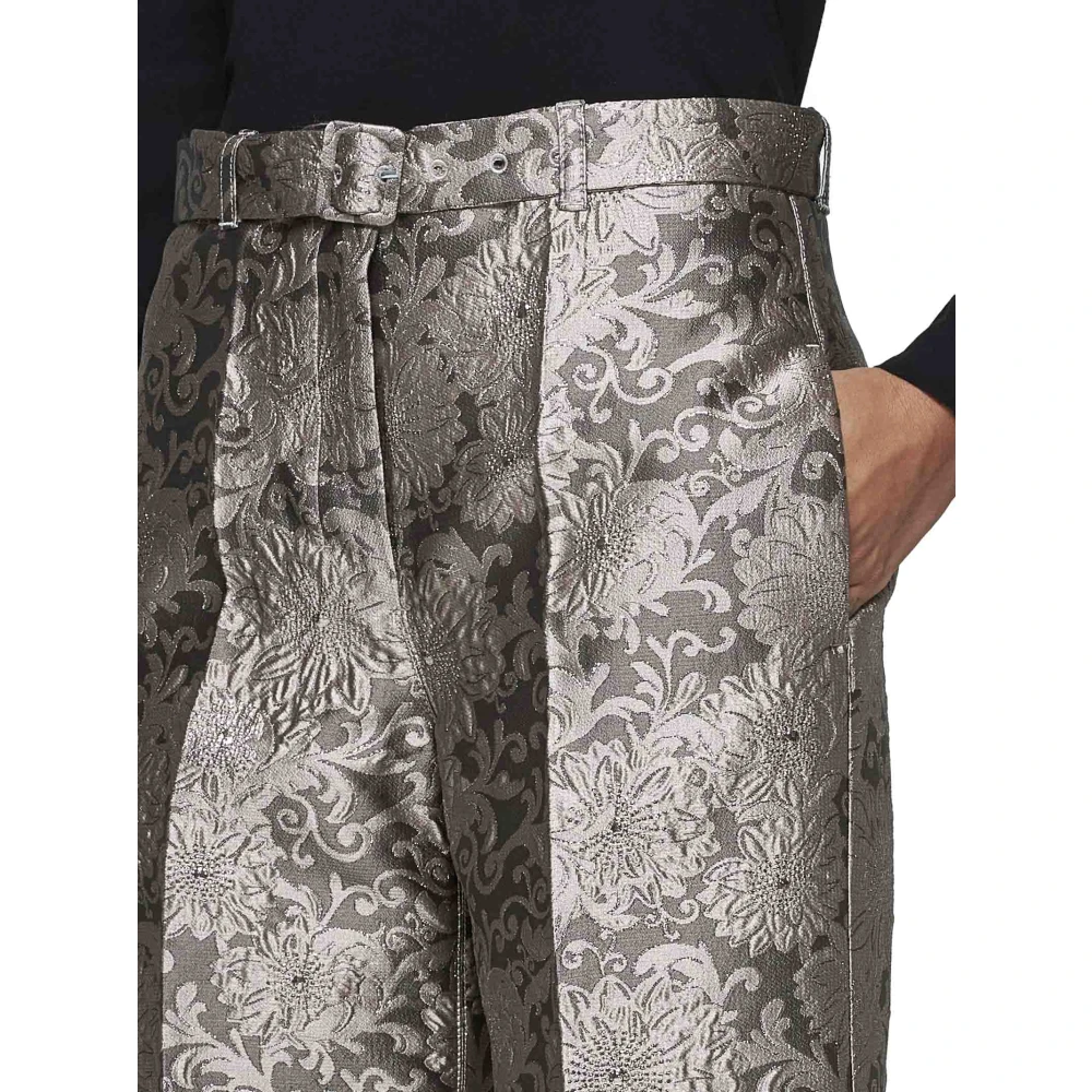 Max Mara Elio Bloemen Jacquard Broek Grijs Gray Dames