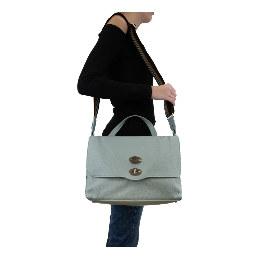 Zanellato Dames Schoudertas met Zilveren Details Green Dames