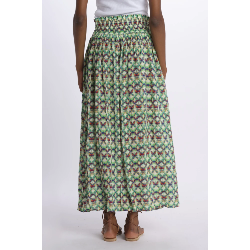 Bellerose Groene Bedrukte Rok Multicolor Dames