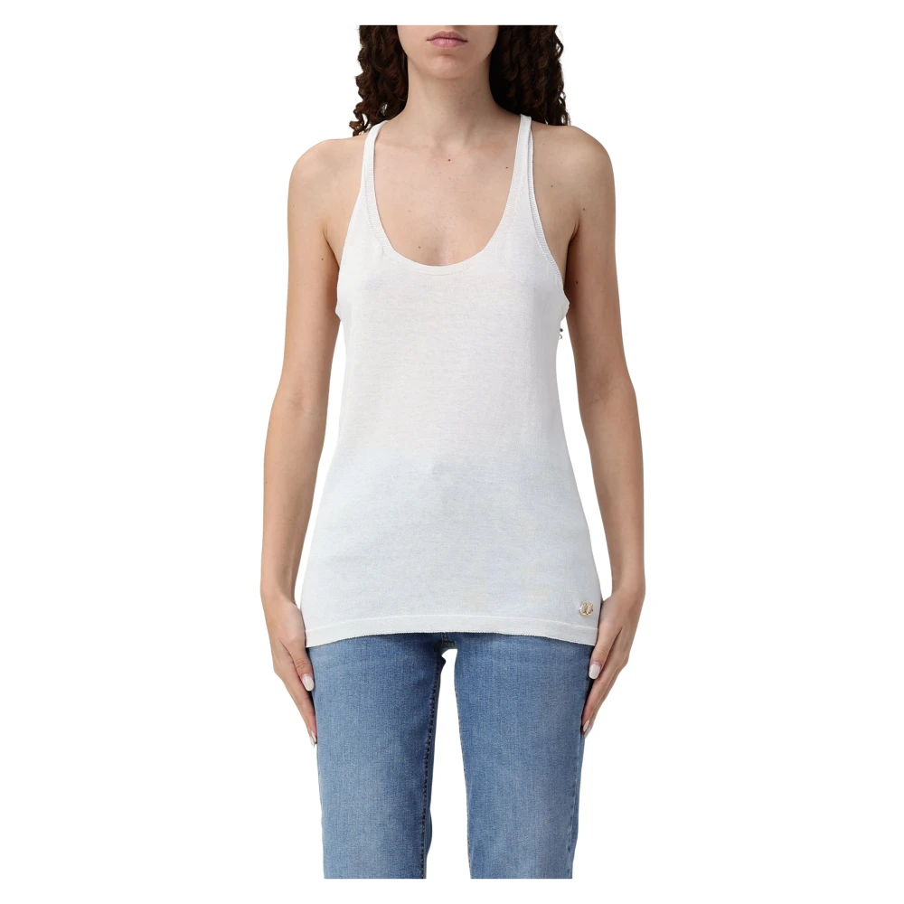 Twinset Women's White Stylish Tank Top For - Sleeveless Tops - S - Tops