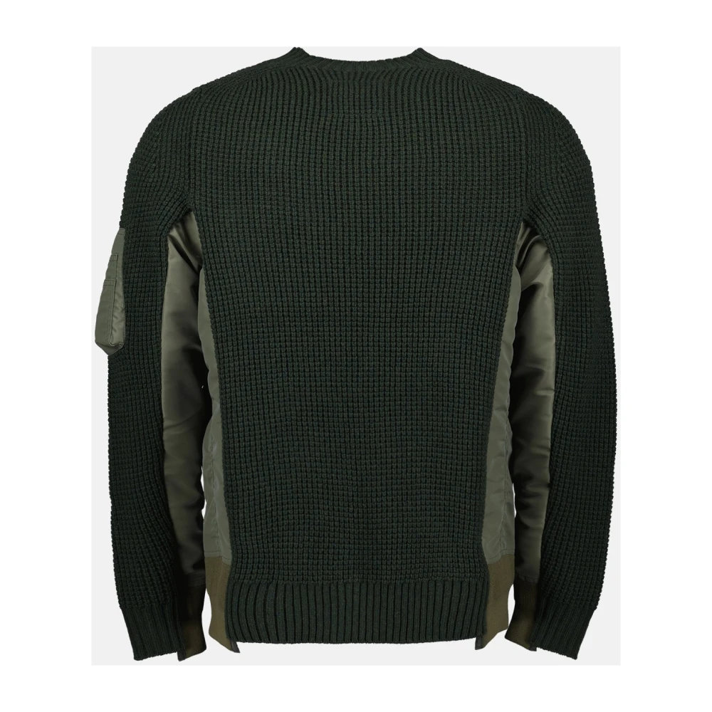 Sacai Groene Bicolor Trui Green Heren