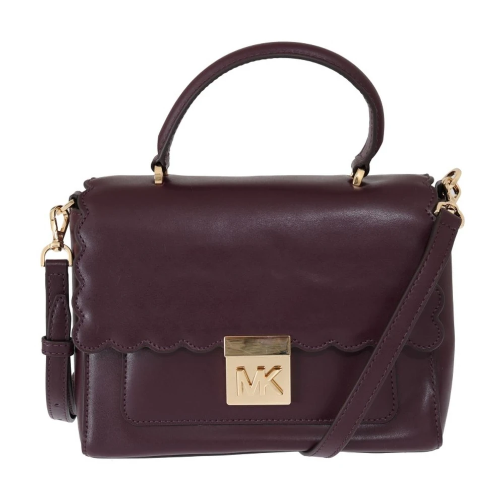 Michael Kors Elegante leren schoudertas met magneetsluiting Purple Dames