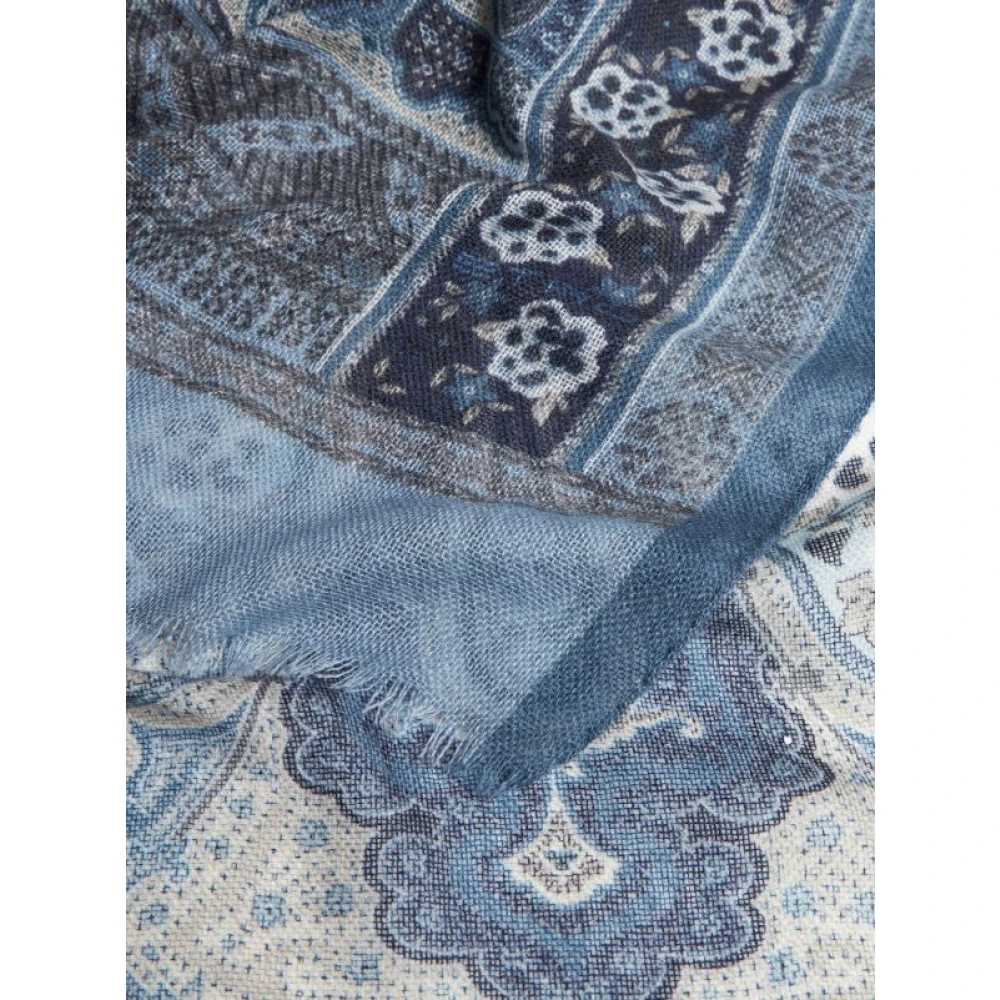 ETRO Gedrukte Marine Sjaal Amebas Stijl Multicolor Heren