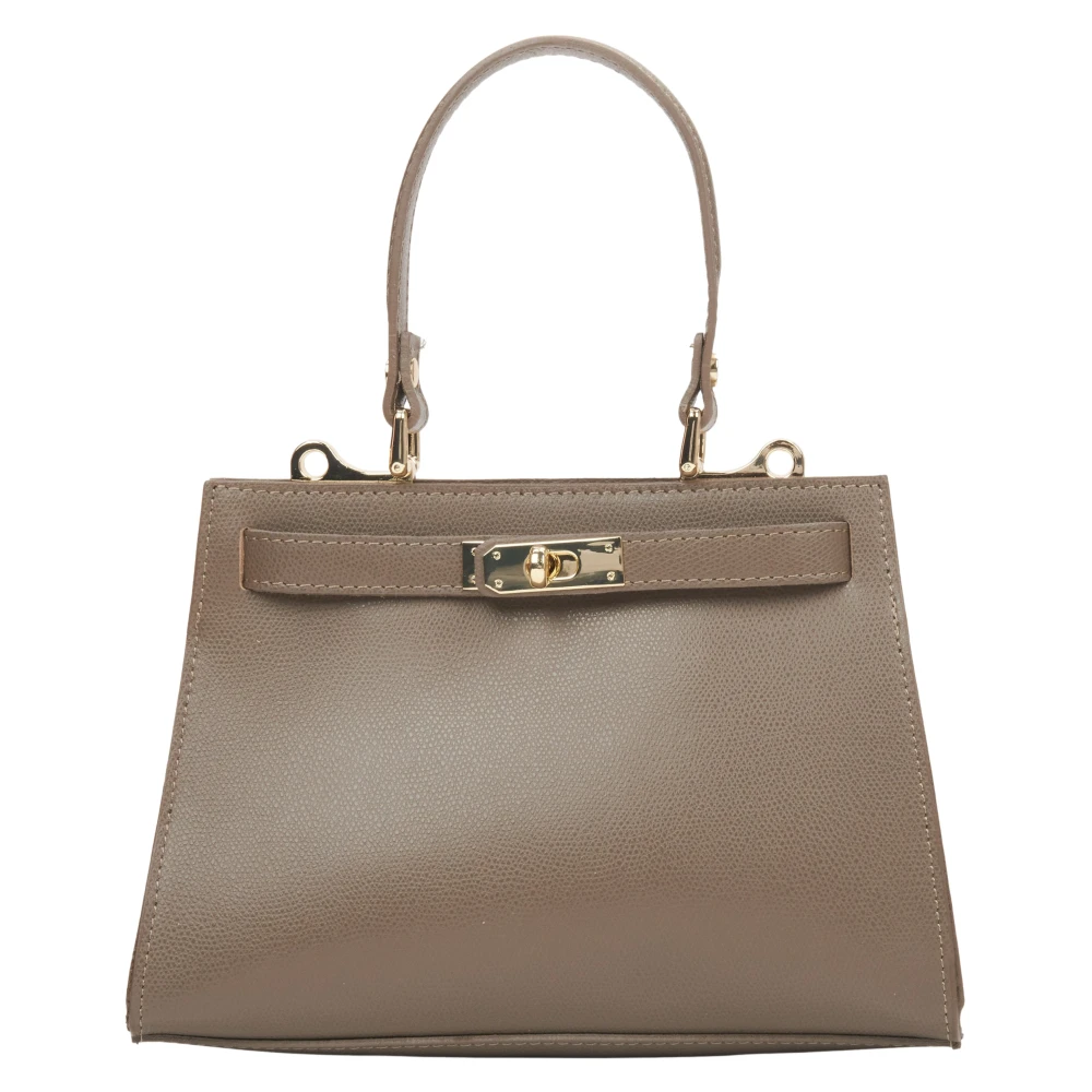 Estro Bruine Satchel Handtas gemaakt van Premium Italiaans Echt Leer Brown Dames