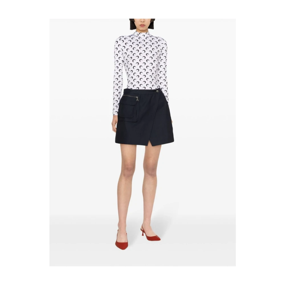 Marine Serre Witte Top voor Vrouwen Elegante Stijl White Dames