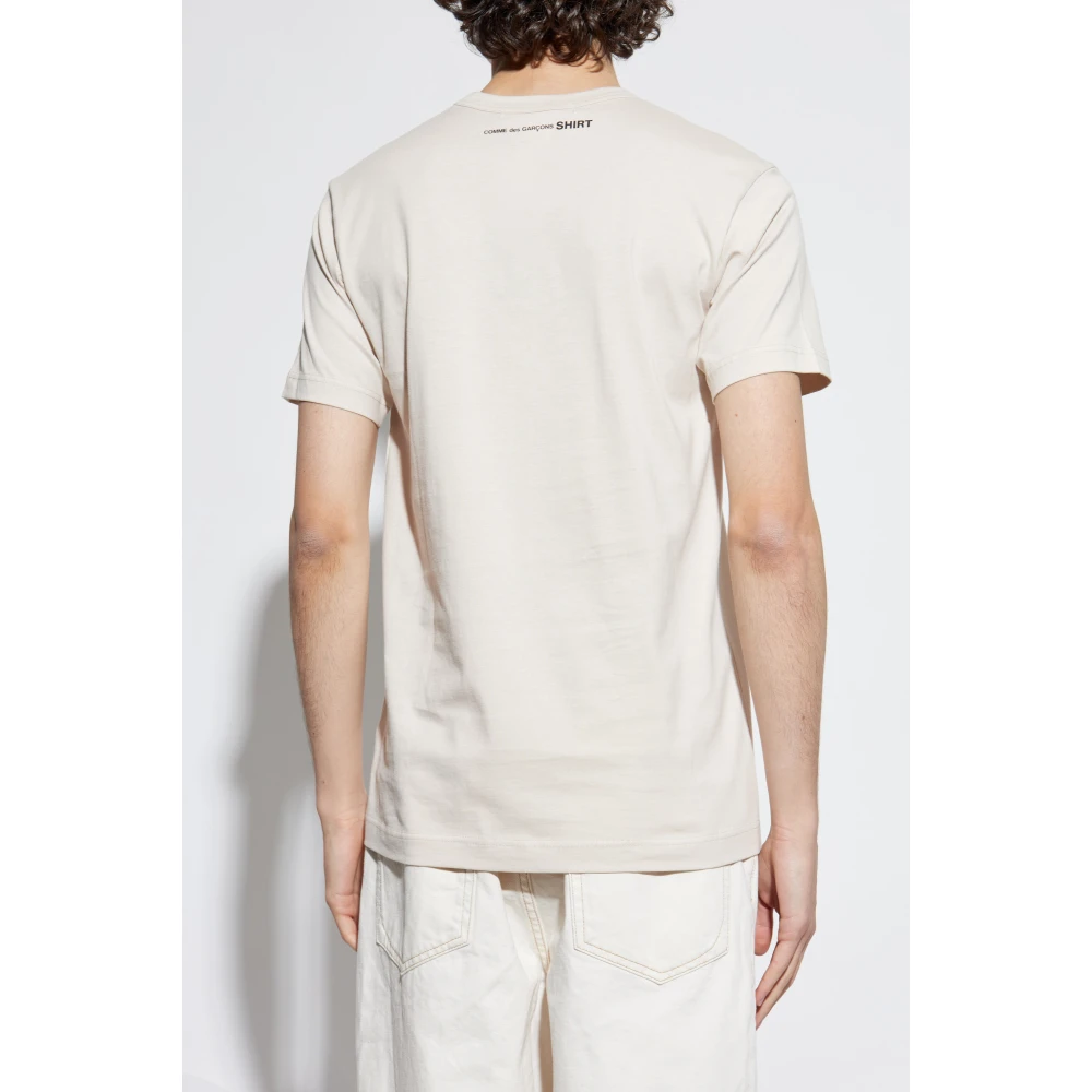 Comme des Garçons T-shirt met bedrukt logo Beige Heren