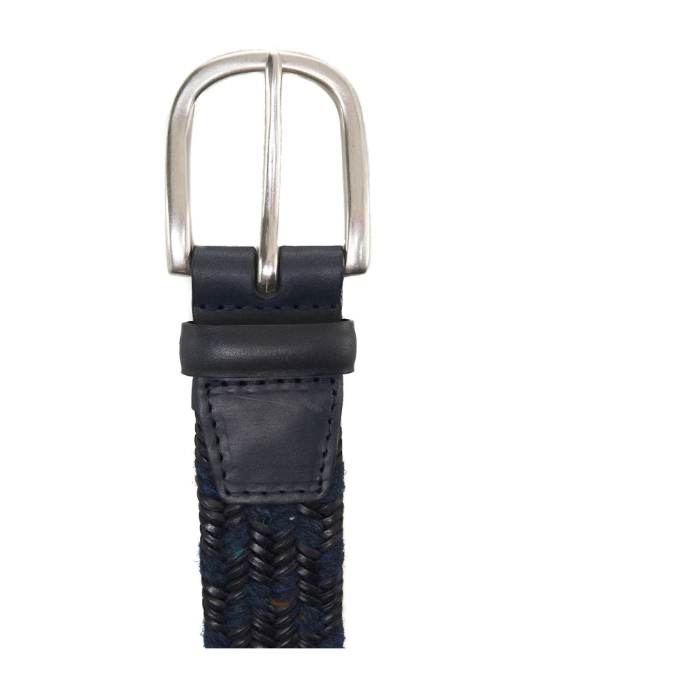 Orciani Blauwe Gevlochten Riem Stijlvolle Gesp Blue Heren