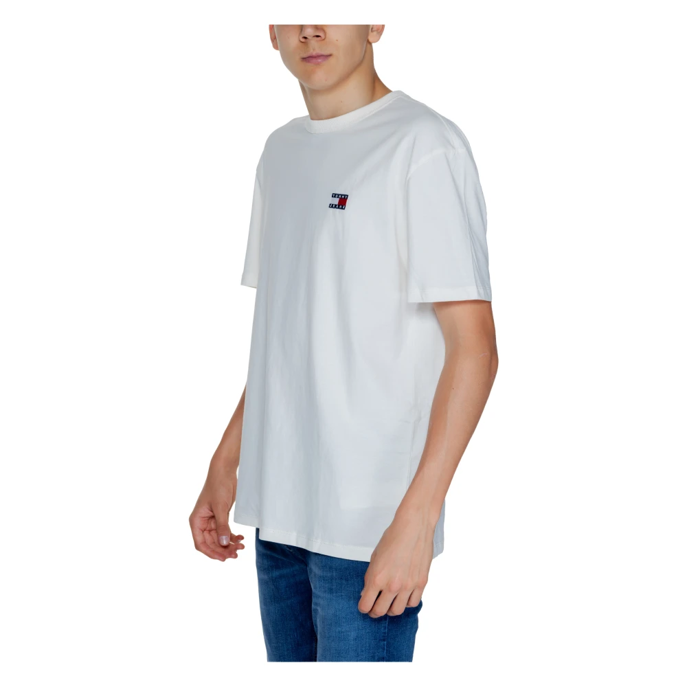 Tommy Jeans Badge Tee Herfst Winter Collectie Katoen White Heren