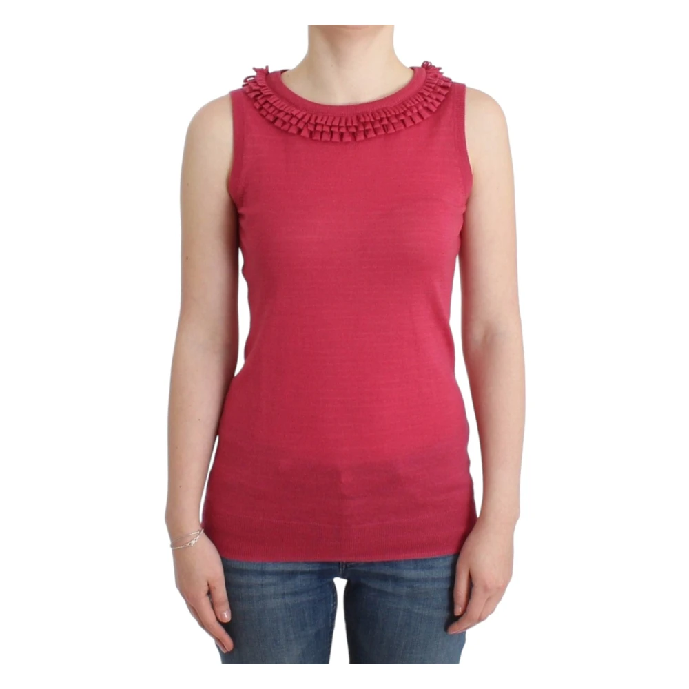 John Galliano Elegante roze gebreide top Pink Dames